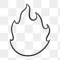 Fire flame png, retro illustration, transparent background