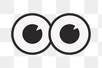 Cartoon eyes png, retro illustration, transparent background