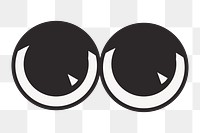 Cartoon eyes png, retro illustration, transparent background