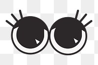 Female eyes png, retro illustration, transparent background