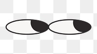 Annoyed eyes png, retro illustration, transparent background