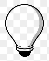 Light bulb png, retro illustration, transparent background