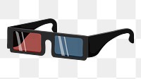 PNG 3d movie glasses, transparent background