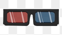 PNG 3d movie glasses, transparent background