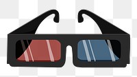 PNG 3d movie glasses, transparent background