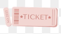 Pink ticket png movie night illustration, transparent background