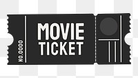 Black png movie ticket, transparent background