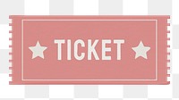 Pink png concert ticket, transparent background