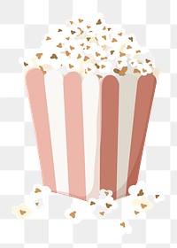 Movie theater popcorn png snack illustration, transparent background