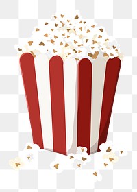 Popcorn bucket png food illustration, transparent background