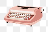 Retro pink png typewriter,
