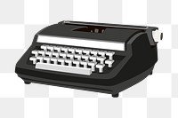 Retro png black typewriter,