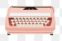 Retro png pink typewriter,