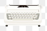 Retro png white typewriter,