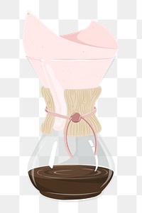 Drip coffee png cute beverage illustration, transparent background