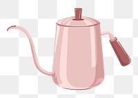 Pink coffee kettle png kitchenware illustration, transparent background