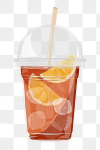 Lemon png iced tea,  transparent background