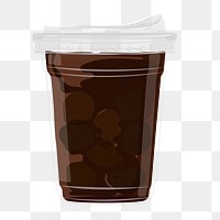 PNG iced black coffee, transparent background