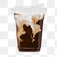 Iced latte png coffee, transparent background