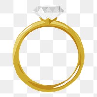 Diamond ring png jewelry illustration, transparent background