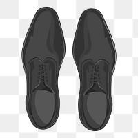 Black leather png shoes illustration, transparent background