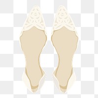 White bridal png shoes illustration, transparent background