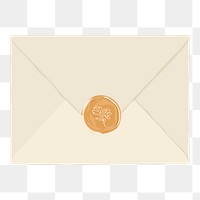 Sealed png white envelope, transparent background