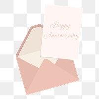 Happy anniversary png card, transparent background