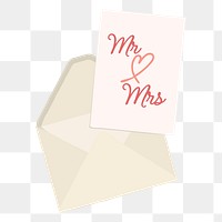 Wedding invitation png card, transparent background