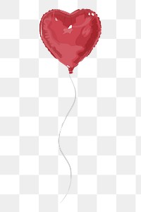 Red png heart balloons, transparent background