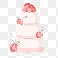 Pink png wedding cake, transparent background