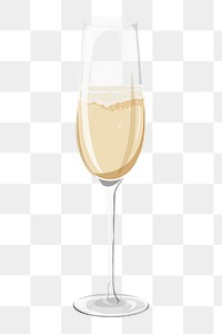 Champagne glass png alcohol beverage illustration, transparent background