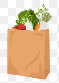 Grocery png shopping bag, transparent background