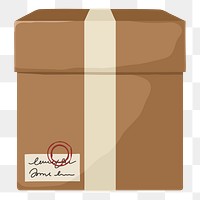 Sealed png paper box, transparent background