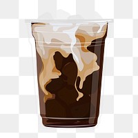 PNG iced latte coffee, transparent background