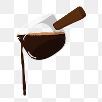 Coffee pouring png drink illustration, transparent background