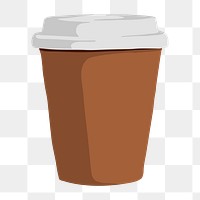 Brown png coffee cup, transparent background