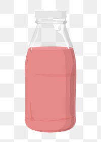 Strawberry png milk bottle, transparent background