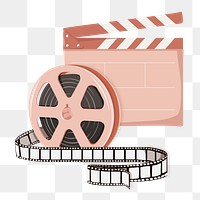 Cinema film png cute entertainment illustration, transparent background