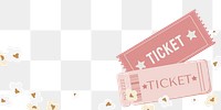 Movie tickets png border, transparent background