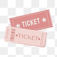 Pink tickets png movie date illustration, transparent background