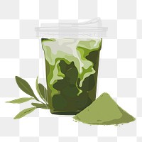 PNG matcha green tea, transparent background