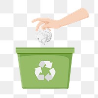 Paper png recycle trash can,  transparent background