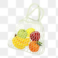 Healthy png grocery bag, transparent background