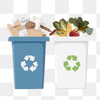 Recycling bins png environment illustration, transparent background