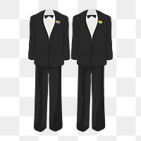 LGBTQ png wedding suit, transparent background