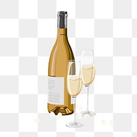 Champagne celebration png alcohol beverage illustration, transparent background