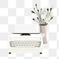 Retro typewriter png aesthetic, transparent background