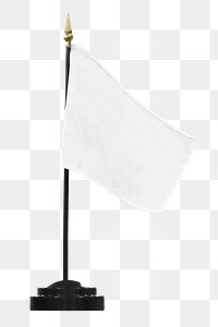 White flag stand png, transparent background