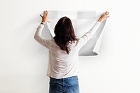 Wall poster png mockup, transparent design